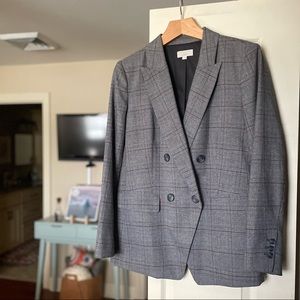 Plaid boyfriend blazer from LOFT